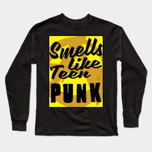 smells like teen punk tshirt NIRVANA parody yellow Long Sleeve T-Shirt